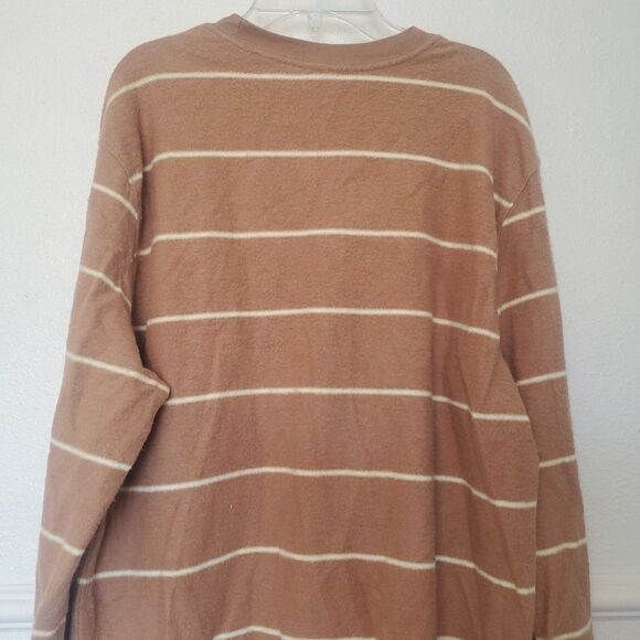 Katin Sweatshirt Mens Large Parks Reverse Fleece Striped Crew Neck Pullover Soft - Picture 13 of 16